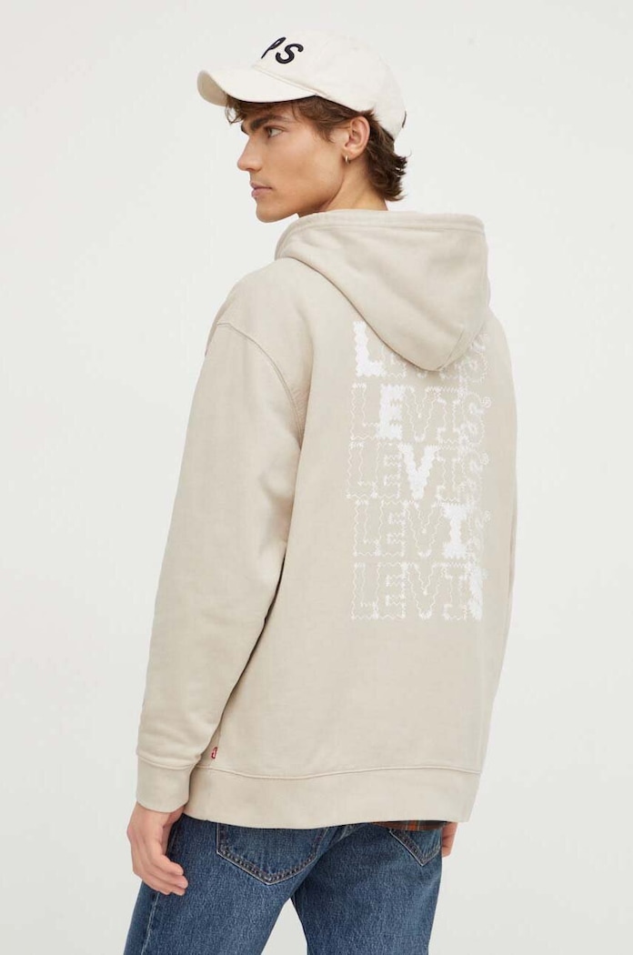 Oblečení Bavlněná mikina Levi's 38479 béžová