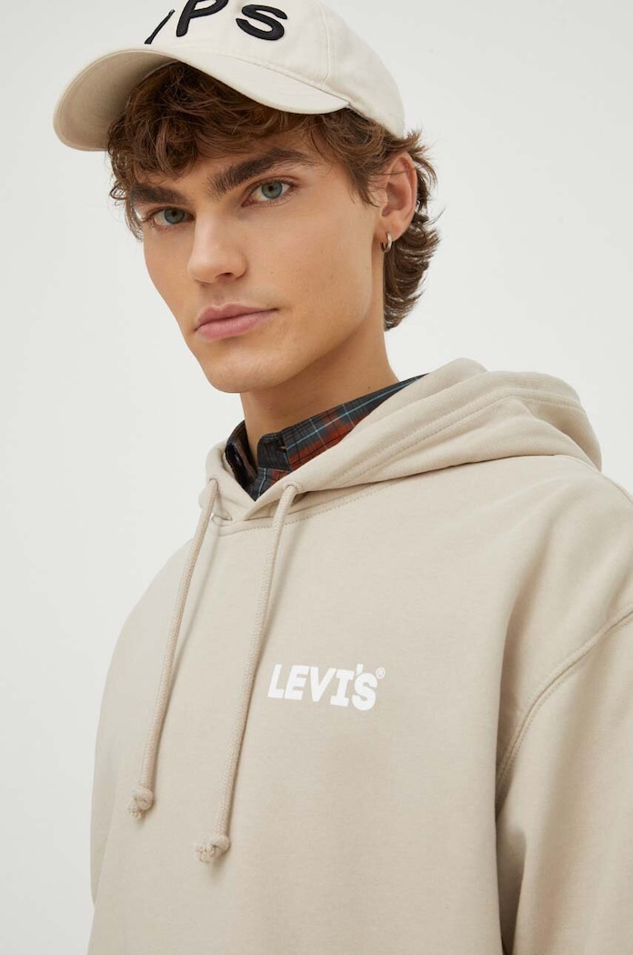 Bavlněná mikina Levi's béžová 38479