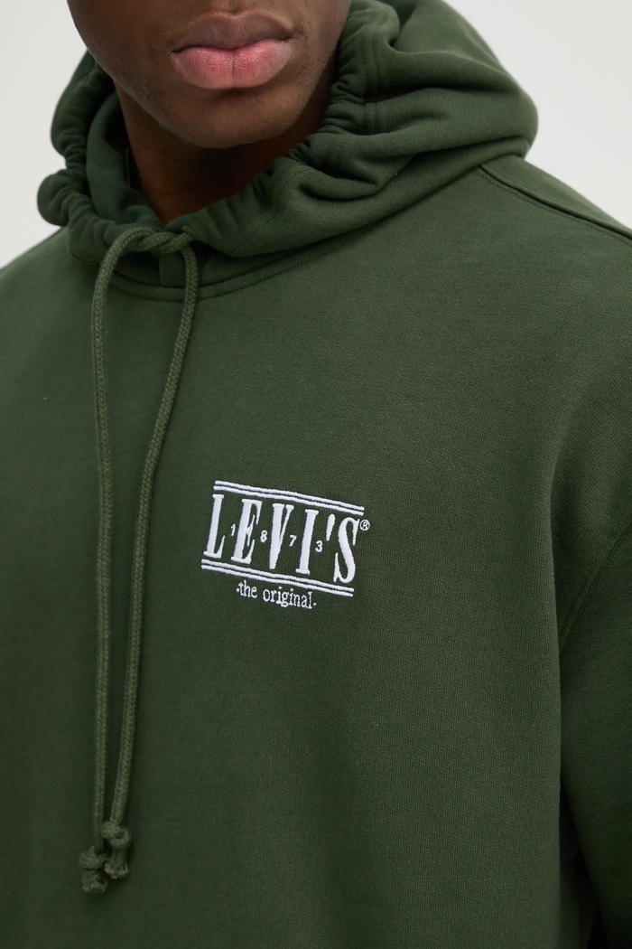 Bavlněná mikina Levi's 38479 zelená