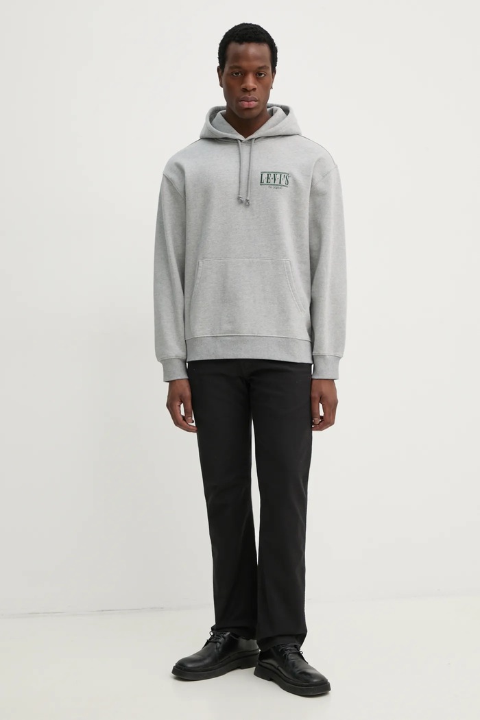 Памучен суичър Levi's 38479 сив SS25