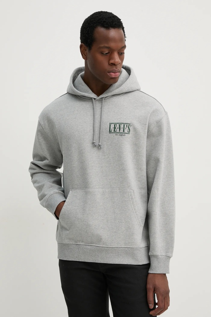 Памучен суичър Levi's сив 38479