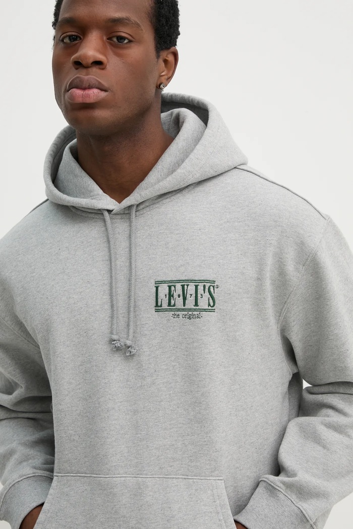 Памучен суичър Levi's 38479 сив
