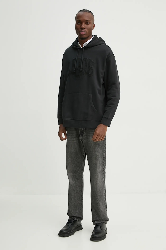 Levi's hanorac de bumbac 38479 negru SS25