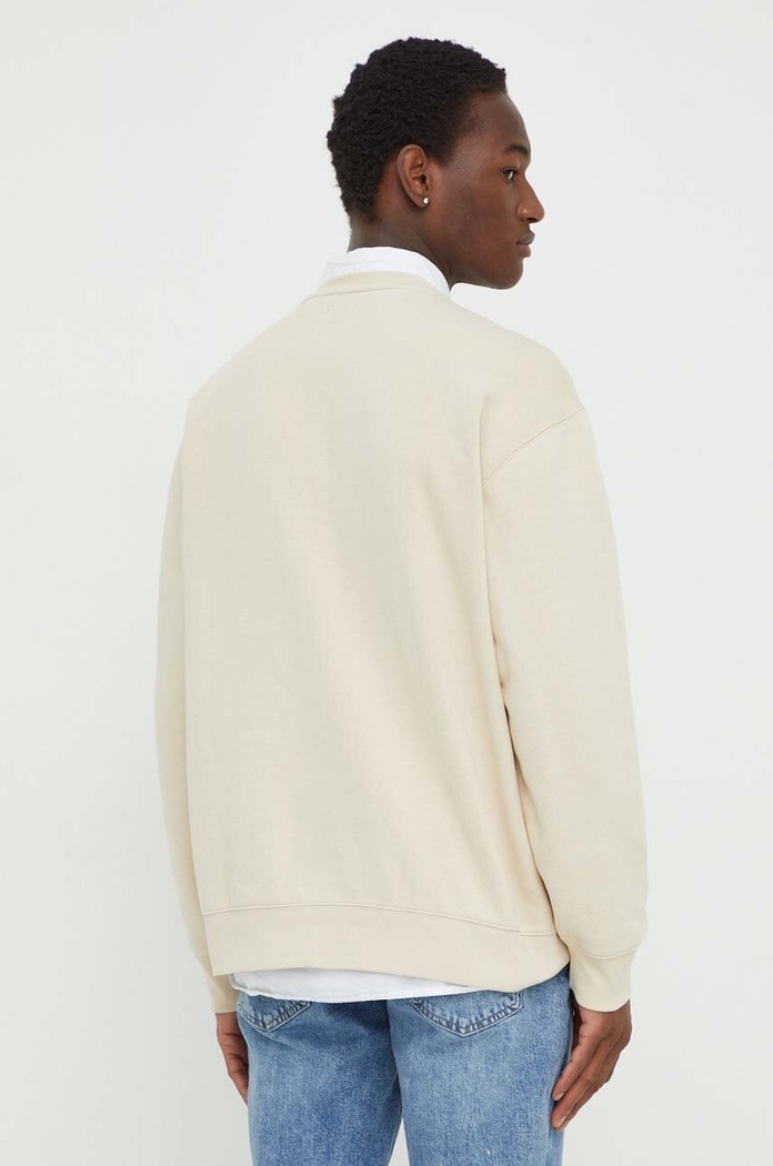 Îmbrăcăminte Levi's hanorac pentru bărbați cu bumbac RELAXD GRAPHIC CREW 38712 bej