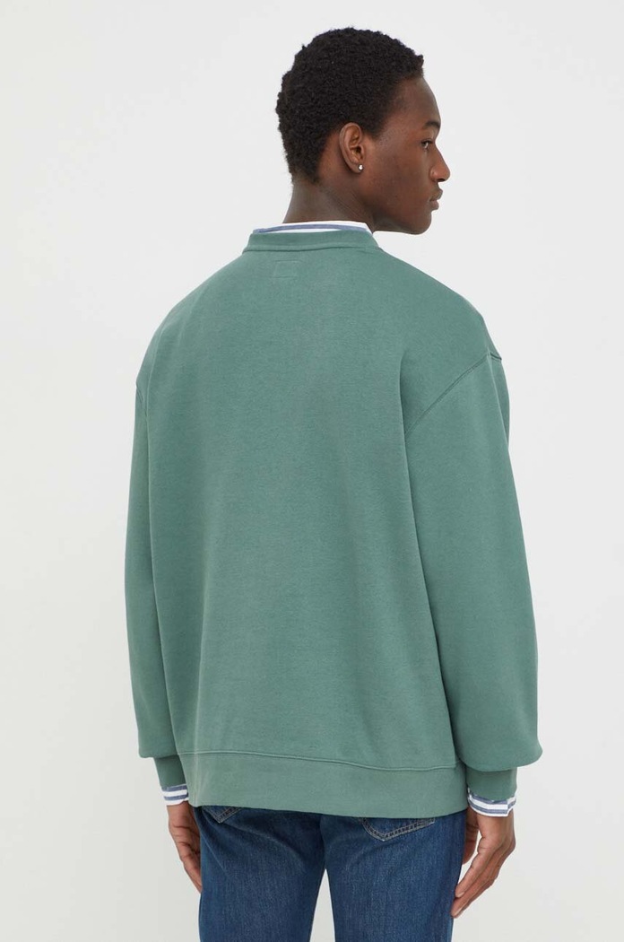 Oblečenie Levi's mikina pánska s bavlnou RELAXD GRAPHIC CREW 38712 zelená