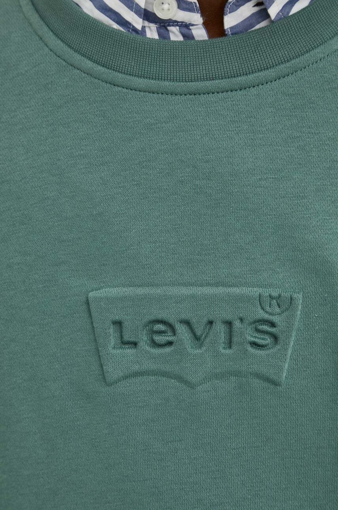Levi's mikina pánska s bavlnou RELAXD GRAPHIC CREW 38712 zelená