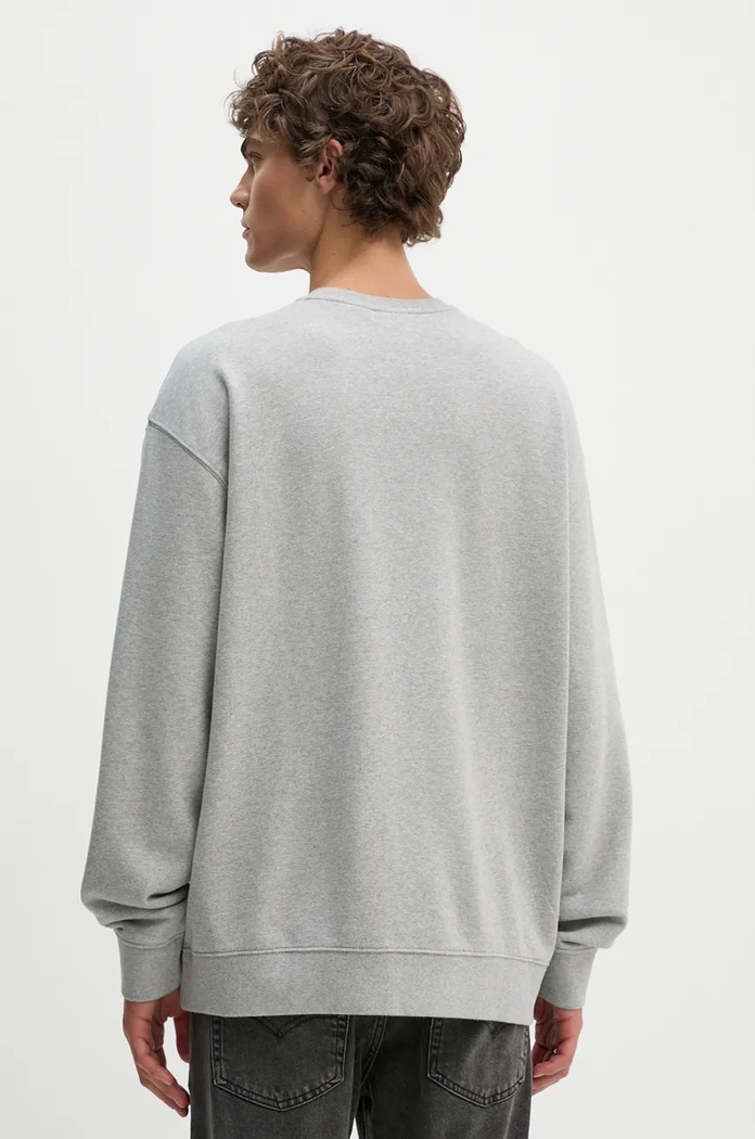 Oblečenie Levi's mikina pánska s bavlnou RELAXD GRAPHIC CREW 38712 sivá