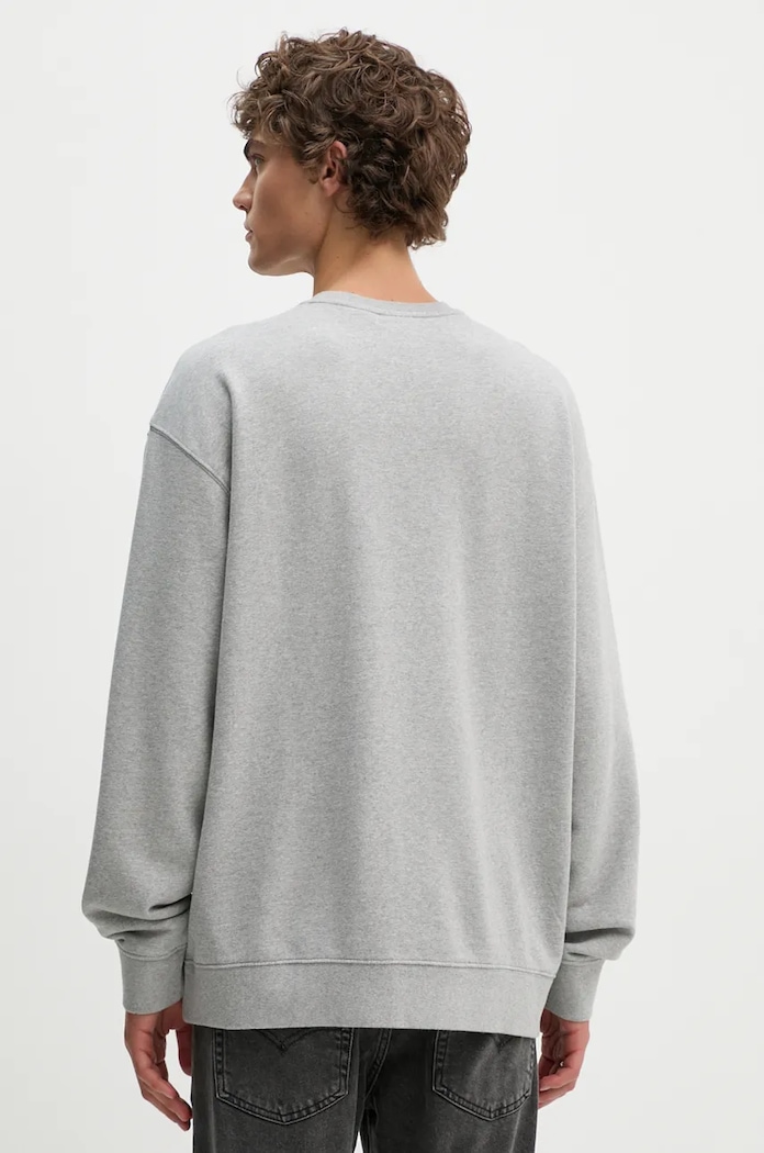 Oblečenie Levi's mikina pánska s bavlnou RELAXD GRAPHIC CREW 38712 sivá