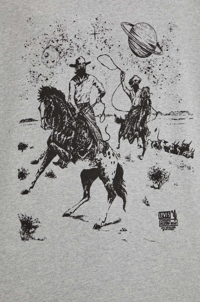 Levi's hanorac pentru bărbați cu bumbac RELAXD GRAPHIC CREW 38712 gri