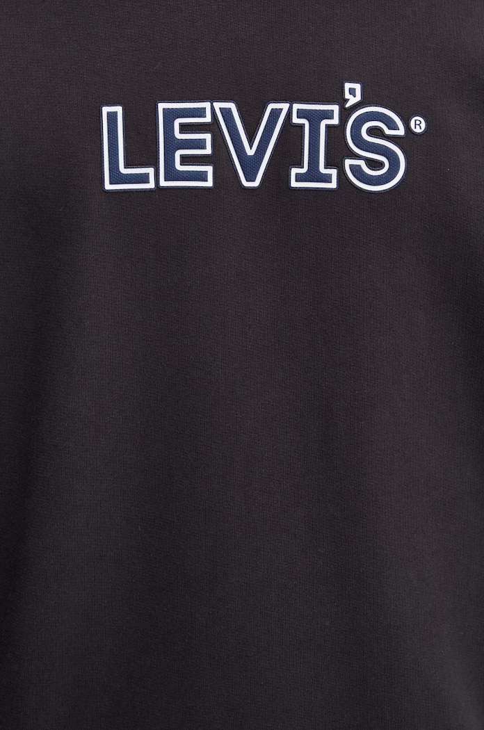 Levi's mikina pánská s bavlnou RELAXD GRAPHIC CREW 38712 černá