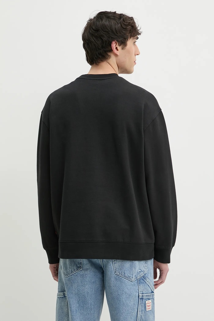 Îmbrăcăminte Levi's hanorac pentru bărbați cu bumbac RELAXD GRAPHIC CREW 38712 negru