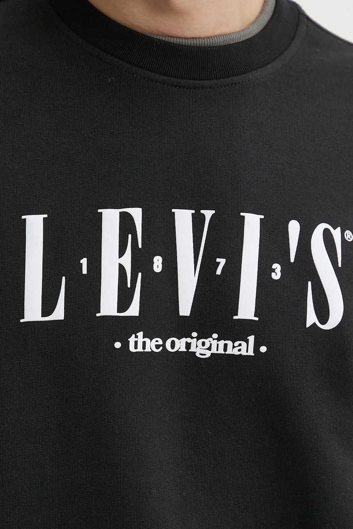 Levi's hanorac pentru bărbați cu bumbac RELAXD GRAPHIC CREW 38712 negru
