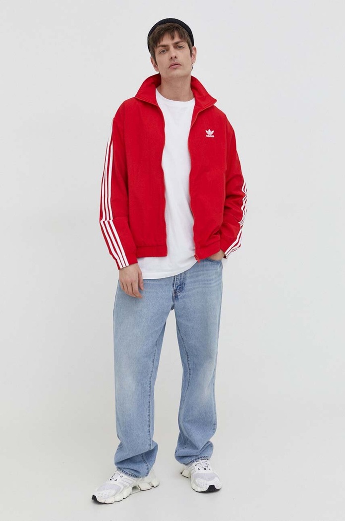 Mikina adidas Originals Adicolor Woven Firebird Track Top IT2495 červená SS24