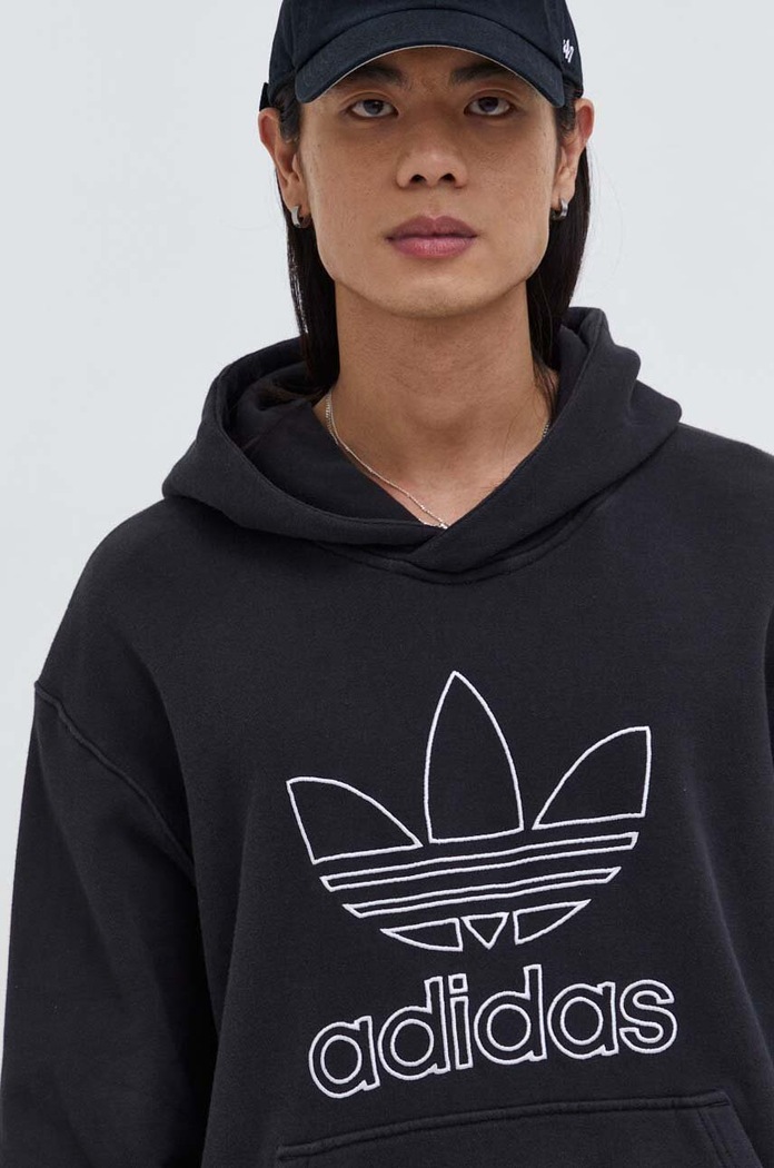 Bavlnená mikina adidas Originals Trefoil Hoodie čierna IU2373