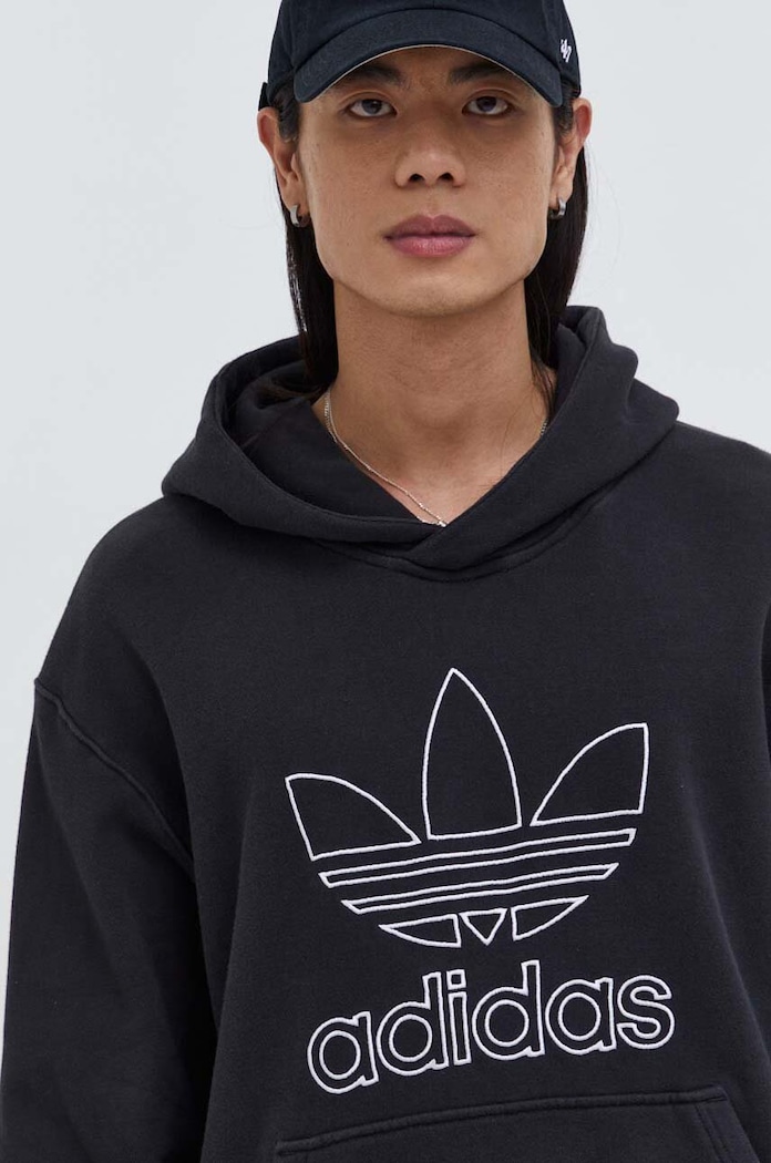 Bavlnená mikina adidas Originals Trefoil Hoodie čierna IU2373