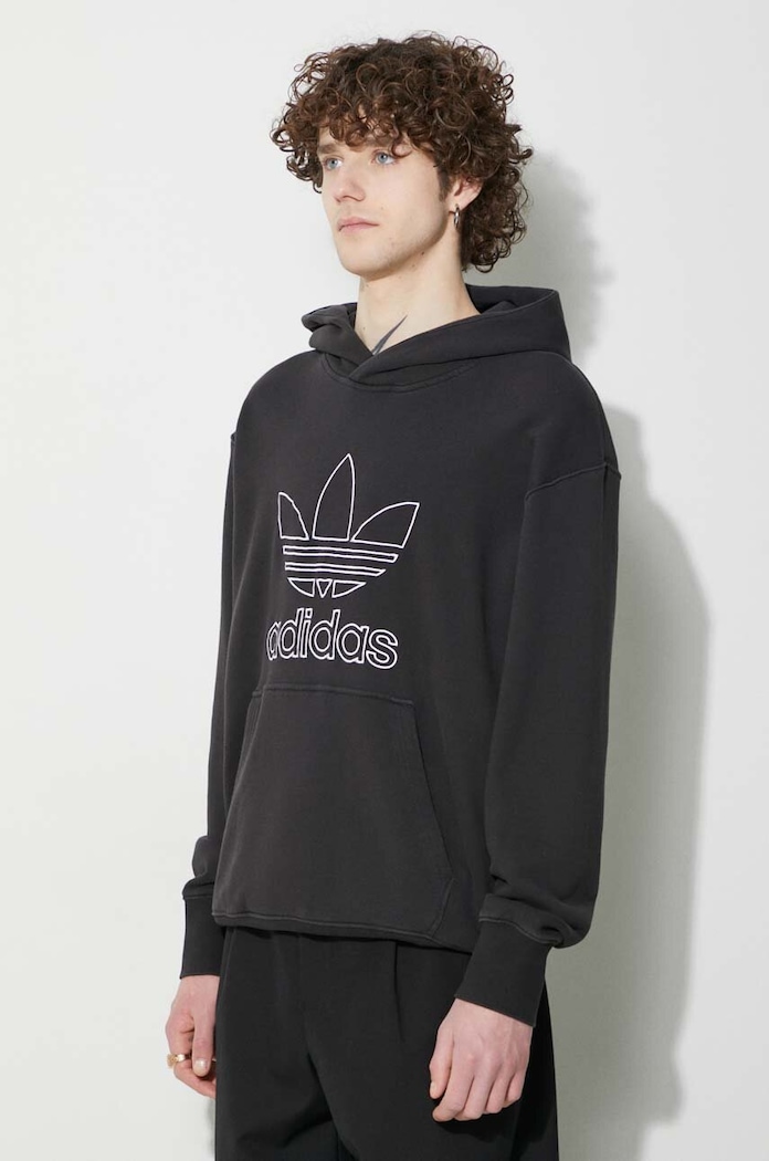 Хлопковая кофта adidas Originals Trefoil Hoodie чёрный IU2373