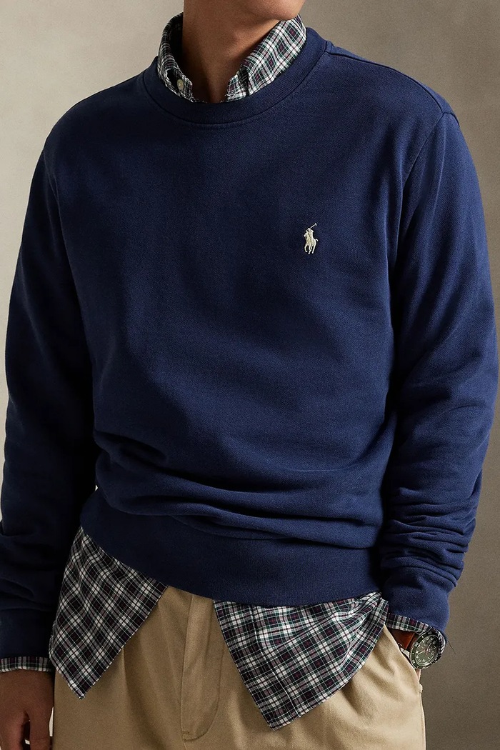 Βαμβακερή μπλούζα Polo Ralph Lauren σκούρο μπλε 710916689
