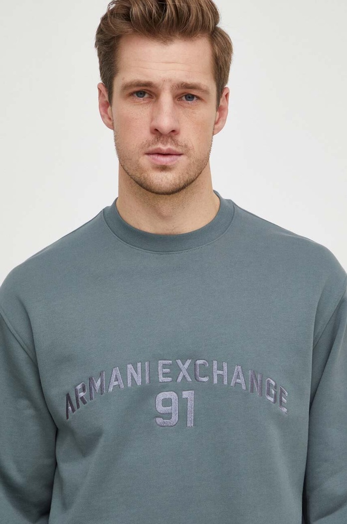 Odzież Armani Exchange bluza bawełniana 3DZMLK.ZJ4XZ zielony