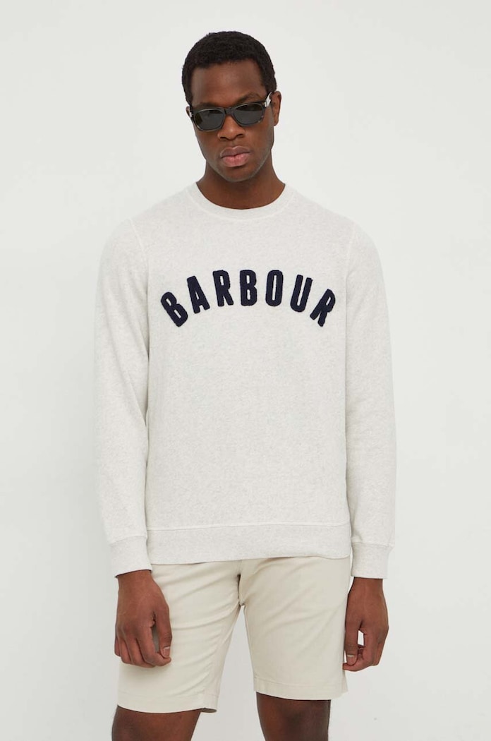 Dukserica Barbour bez kapuljače bež MOL0101
