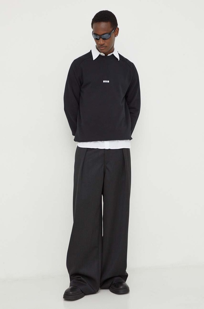 MSGM bluza bawełniana 2000MM503.200000 czarny SS24