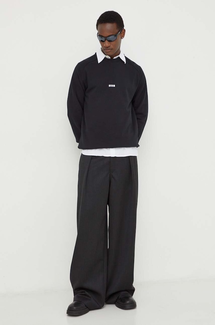 MSGM bluza bawełniana 2000MM503.200000 czarny SS24