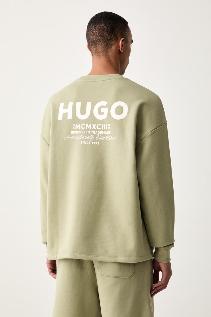 Odzież HUGO Blue męskie bawełniane Naviu 50510732 zielony
