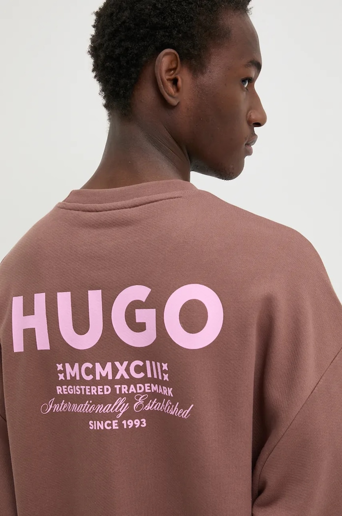 HUGO Blue pánske bavlnené Naviu hnedá 50510732