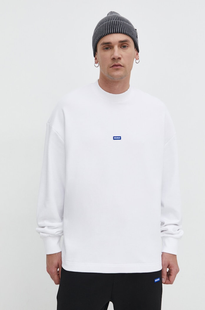 HUGO Blue bluza bawełniana Nedro bawełna biały 50522359