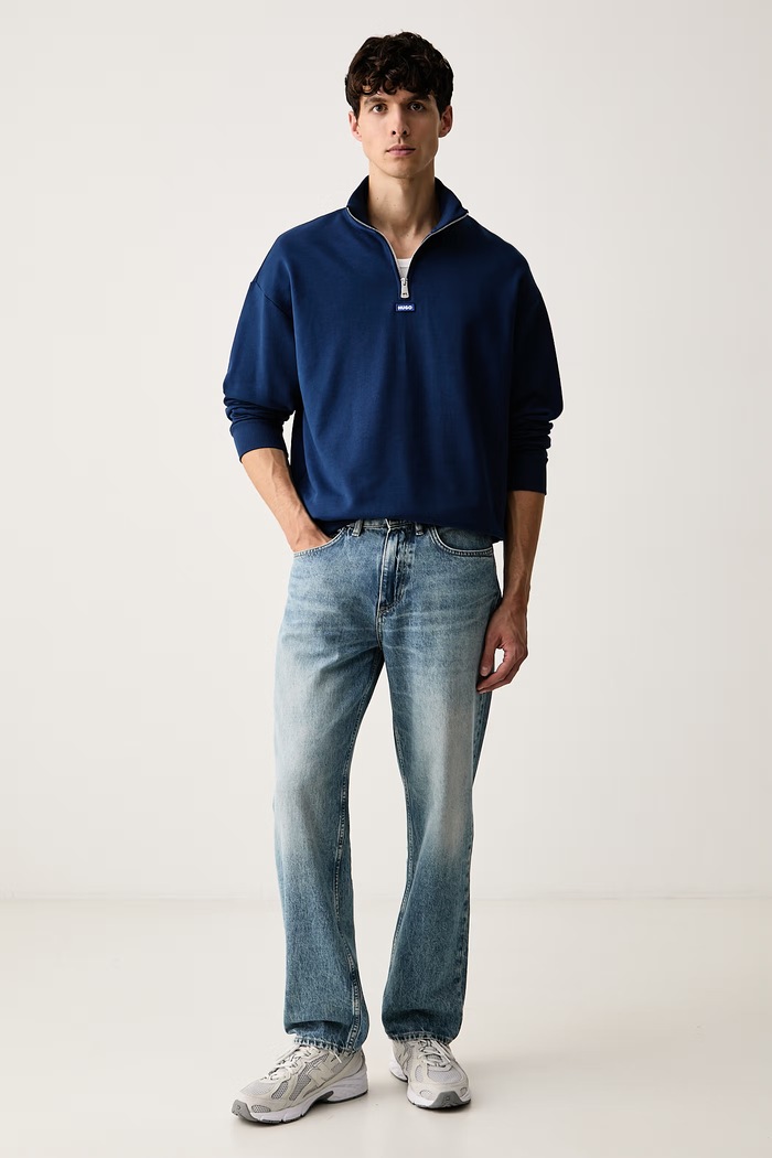 HUGO Blue μπλούζα ανδρική βαμβακερή Neeler 50522367 μπλε SS26