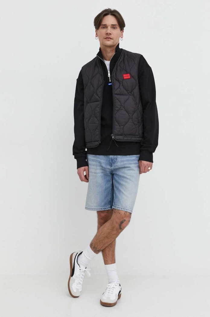 HUGO Blue felpa da uomo in cotone Neeler 50522367 nero SS26
