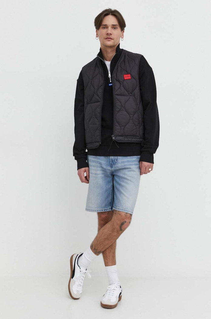 HUGO Blue felpa da uomo in cotone Neeler 50522367 nero SS26