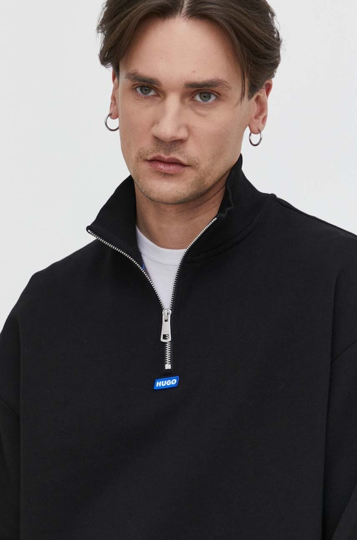 HUGO Blue felpa da uomo in cotone Neeler nero 50522367
