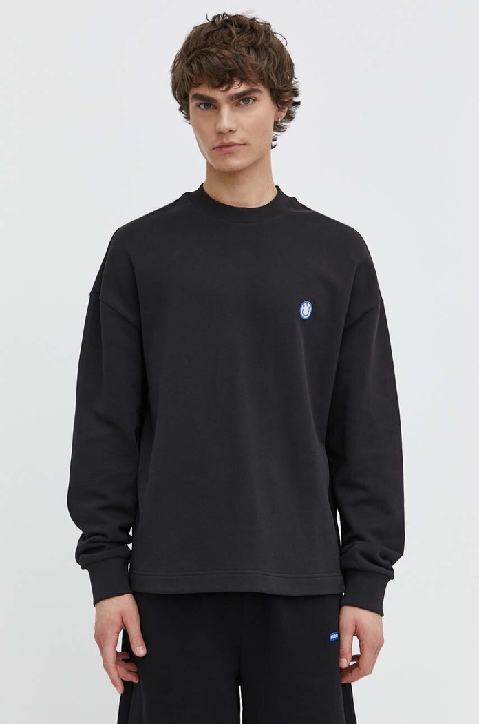 Hugo Blue pamut melegítőfelső 50522371 fekete AW25
