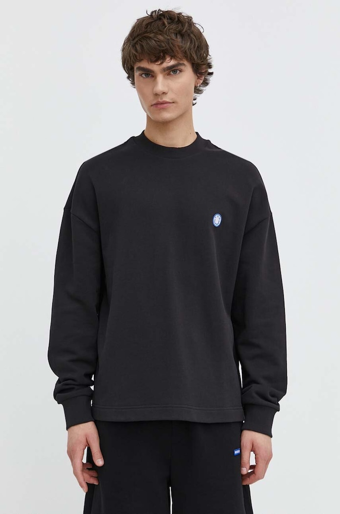 Hugo Blue pamut melegítőfelső 50522371 fekete AW25