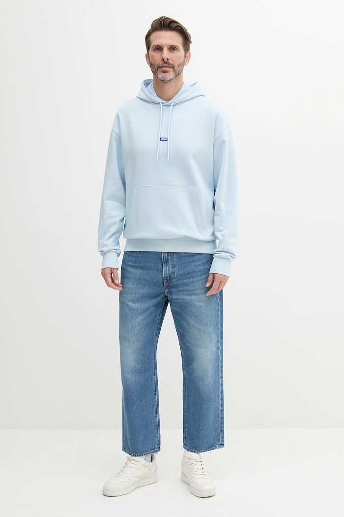 HUGO Blue bluza z kapturem męska bawełniana Nalonso 50522374 niebieski AA00