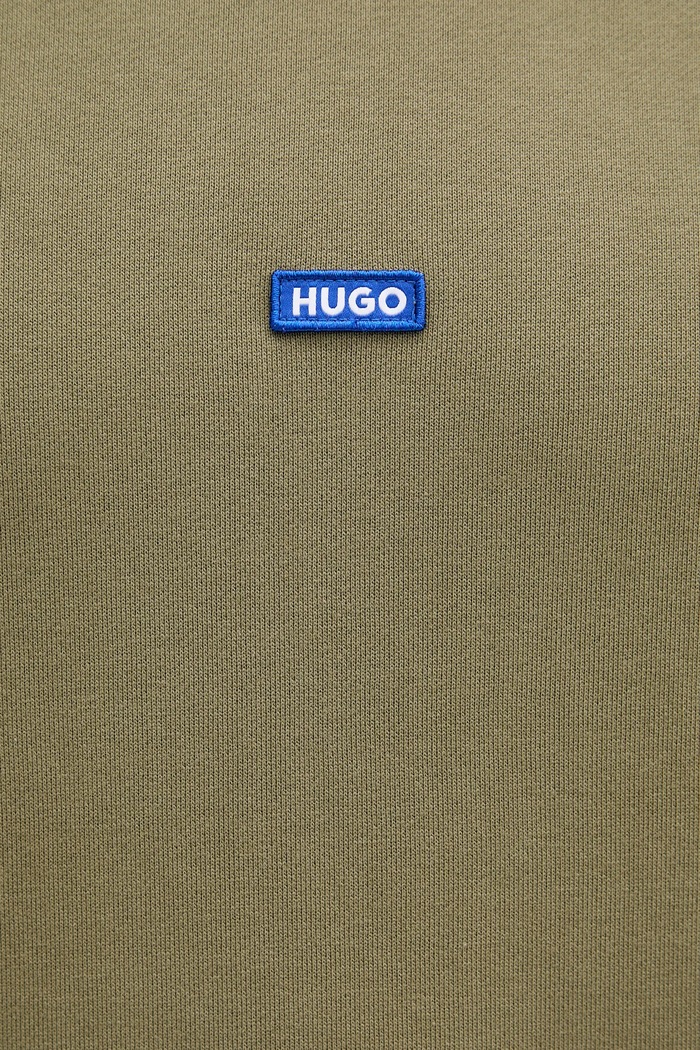 HUGO Blue mikina s kapucí pánská bavlněná Nalonso zelená 50522374