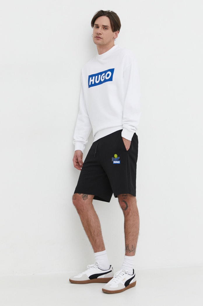 HUGO Blue bluza bawełniana 50522375 biały AW24