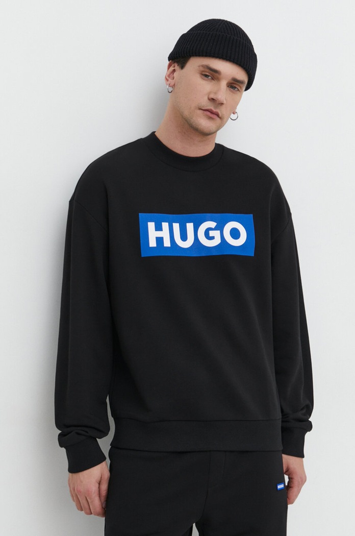 Bavlněná mikina Hugo Blue bez kapuce černá 50522375