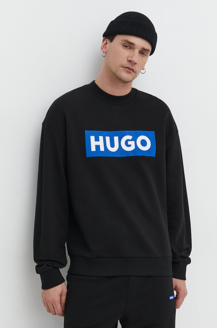 Bavlněná mikina Hugo Blue bez kapuce černá 50522375