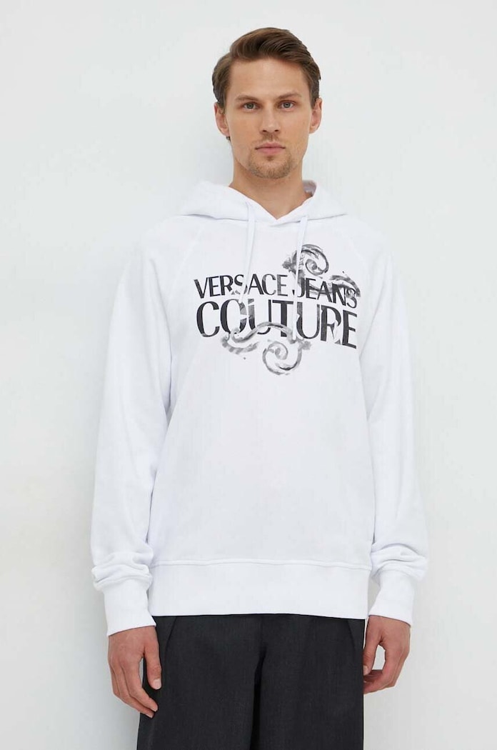 Versace Jeans Couture bluza bawełniana nadruk biały 76GAIG00.CF01G