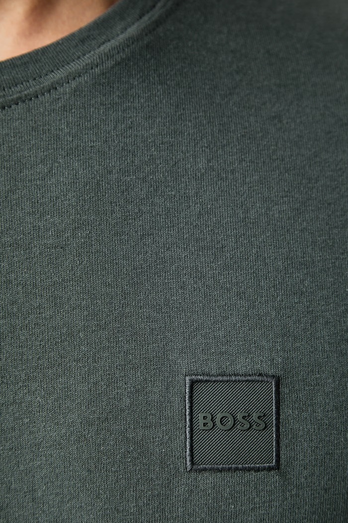 BOSS Orange majica dugih rukava za muškarce od pamuka Tacks 50512111 zelena