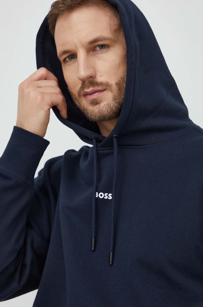 BOSS Orange bluza bawełniana WeSmallhood granatowy 50514530