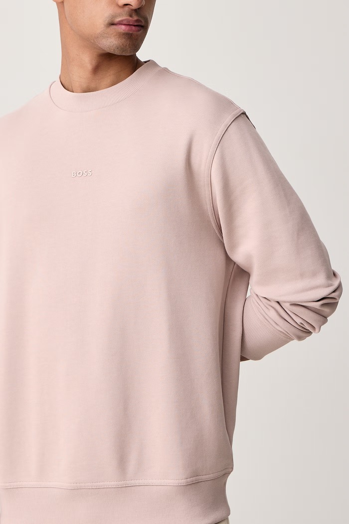 Bluza męska bawełniana WeSmallcrew BOSS Orange 50514541 beżowy