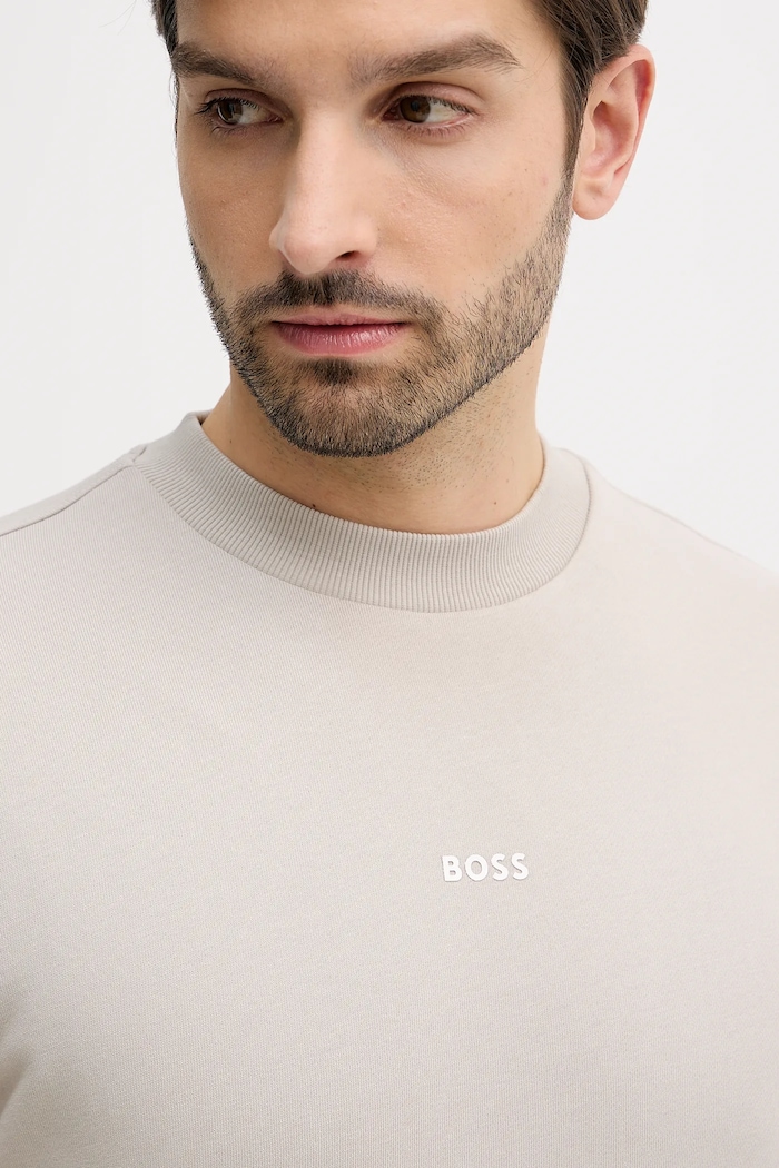 BOSS Orange pamut melegítőfelső WeSmallcrew bézs 50514541