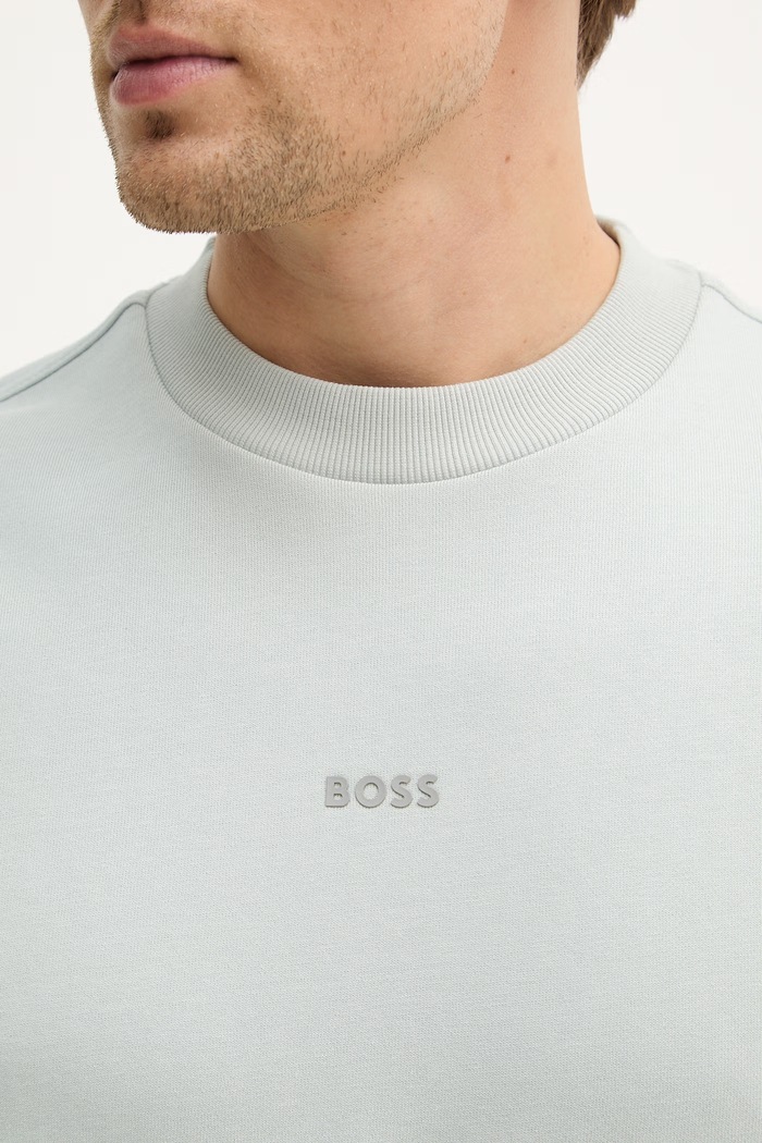 BOSS Orange bluza bawełniana WeSmallcrew 50514541 szary