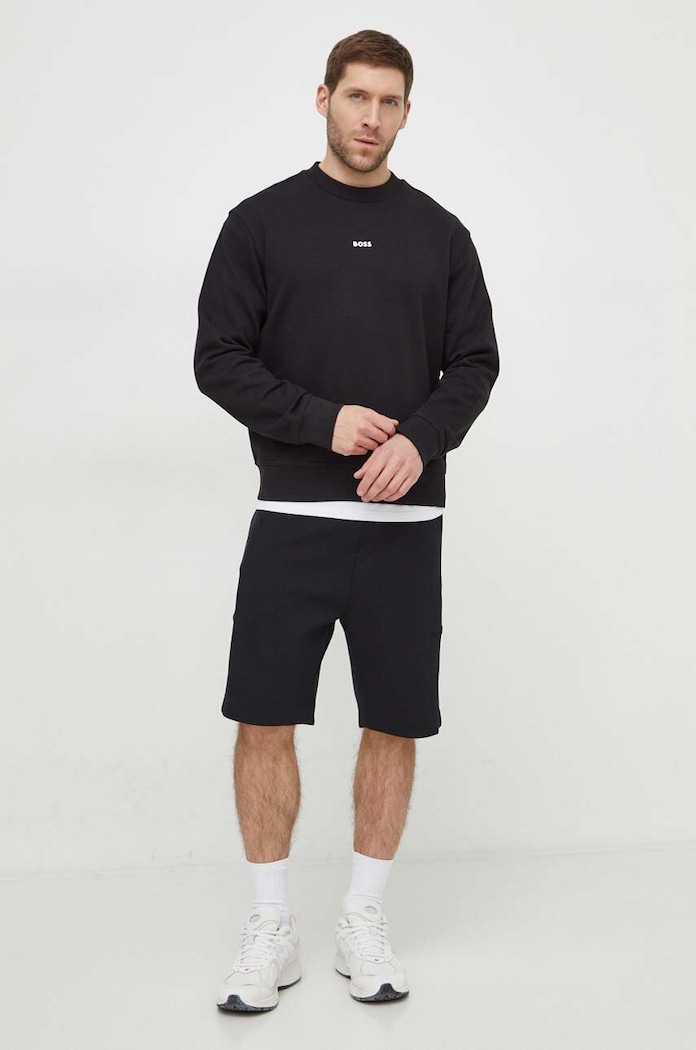 Pamučna dukserica Boss Orange WeSmallcrew 50514541 crna SS26