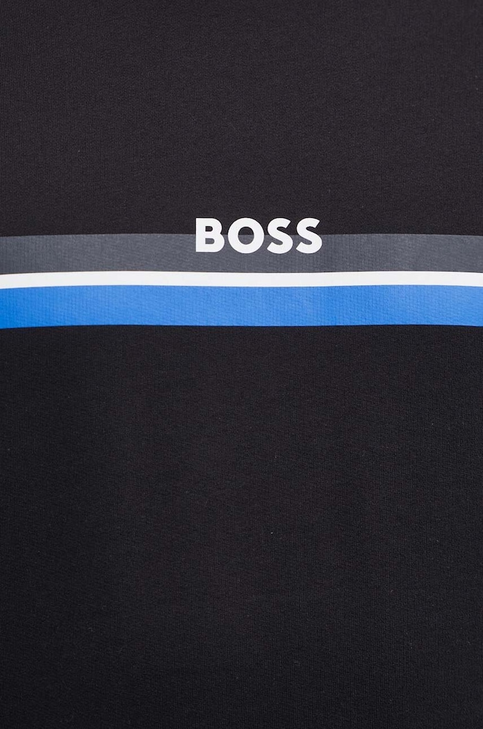 Bavlněné tričko s dlouhým rukávem BOSS černá 50515159
