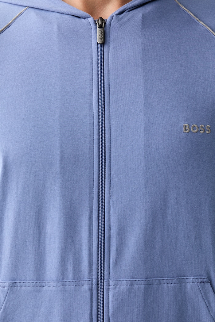 BOSS bluza rozpinana z kapturem męska bawełniana z elastanem Mix&Match Jacket H niebieski 50515313