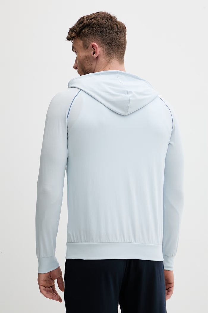 Oblečenie BOSS mikina na zips s kapucňou pánska bavlnená s elastanom Mix&Match Jacket H 50515313 modrá