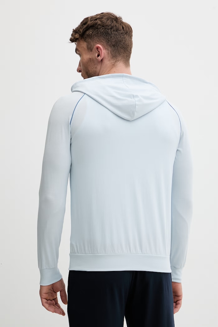 Oblečenie BOSS mikina na zips s kapucňou pánska bavlnená s elastanom Mix&Match Jacket H 50515313 modrá
